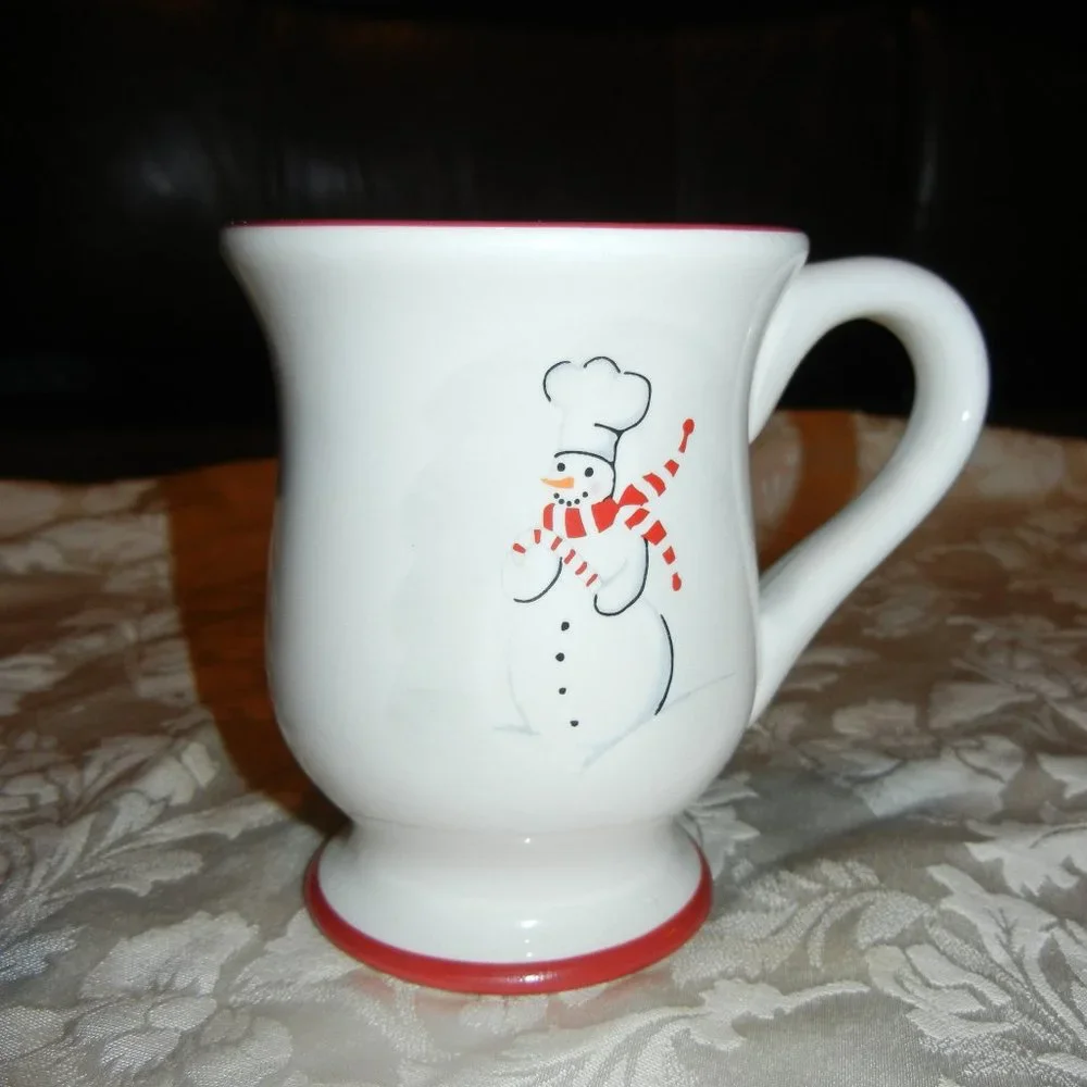 🔹️EUC Williams Sonoma Set of 2 Snowman Mugs